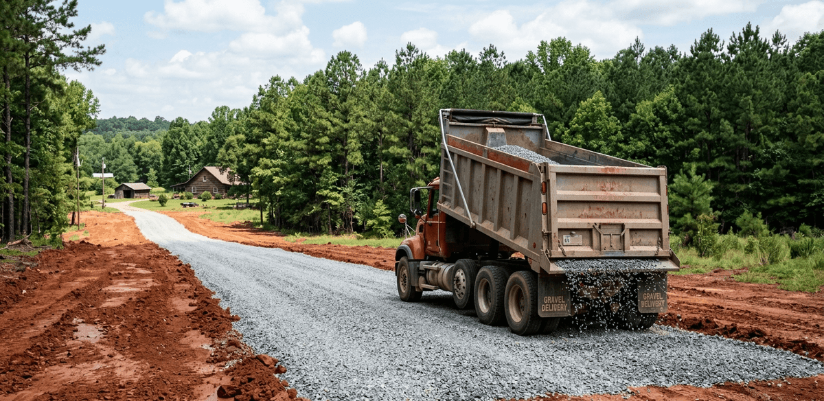 Gravel driveway installation in Toombs County Georgia