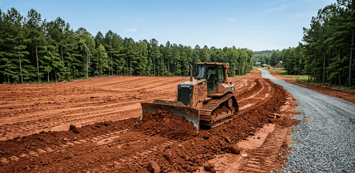 Land grading for new driveway access in Toombs County Georgia